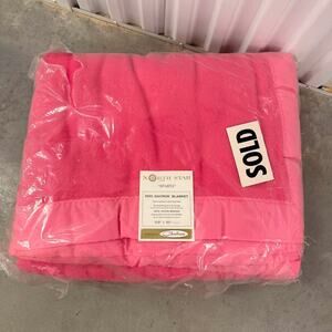 Vintage Chatham North Star Pink Blanket King Size 108x90 Dacron Du Pont